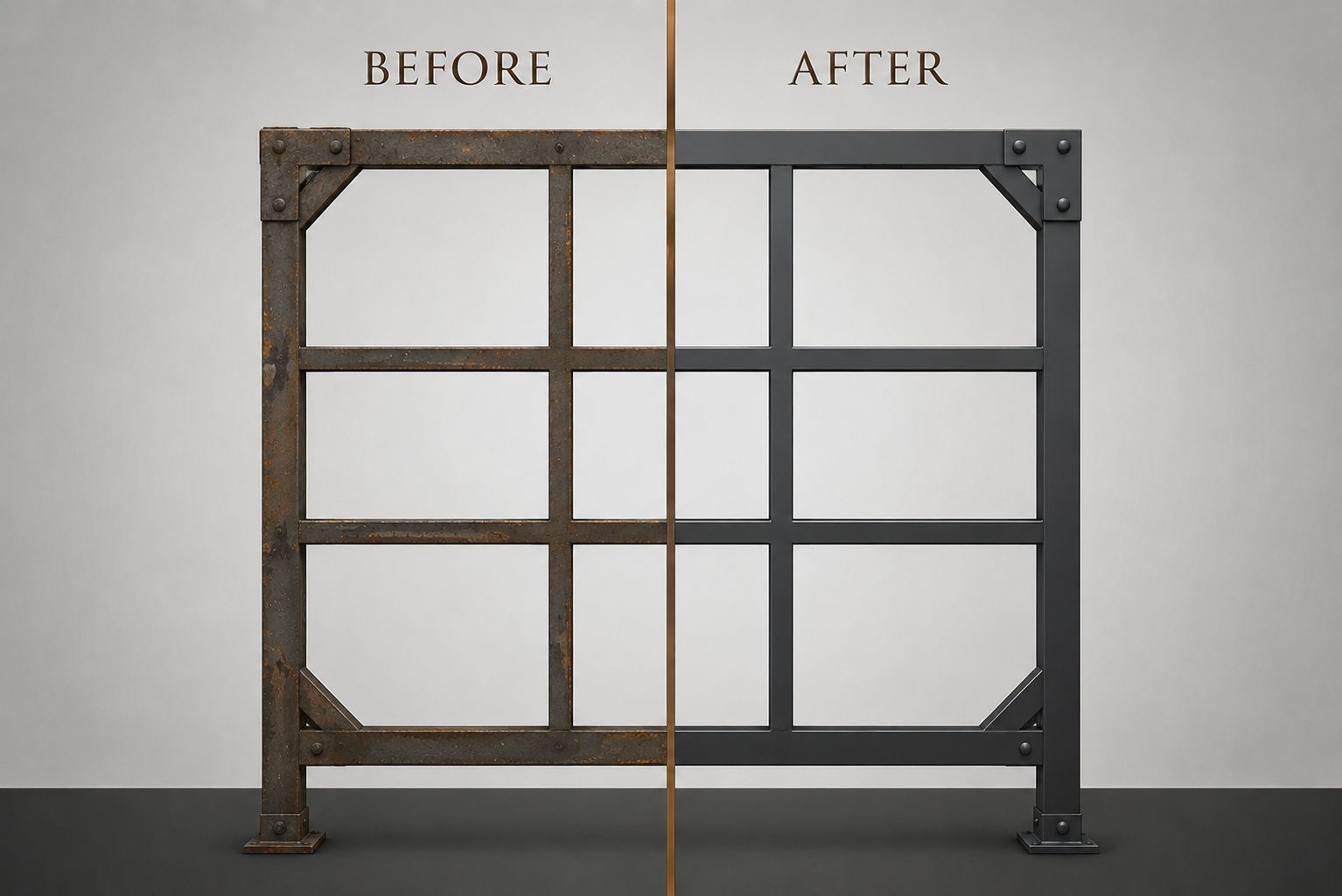 Metal restoration before and after laser cleaning